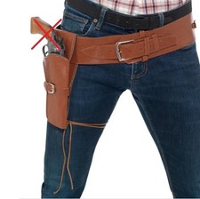 Adult Wild West Cowboy Fancy Dress Faux Leather Holster & Belt Tan by Smiffys