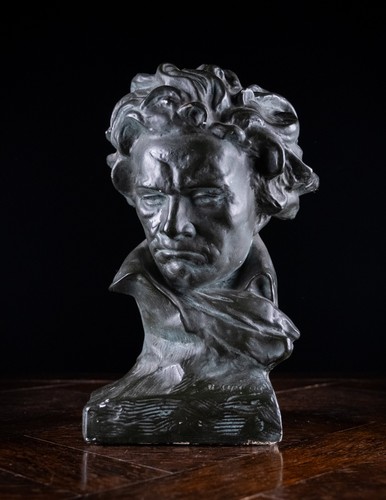 Painted plaster bust ludwig - bust, of