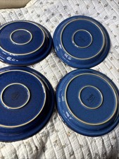 4 DENBY IMPERIAL BLUE Medium Lunch Plates 22cm/8.75” In Good Shape