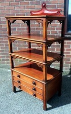 Regency Georgian antique country house Chinoiserie mahogany what-not book shelf