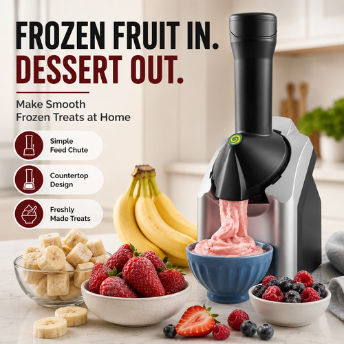 Ice cream maker frozen - ice, fruit