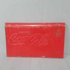 Vintage Metal Coca Cola Fridge Sign
