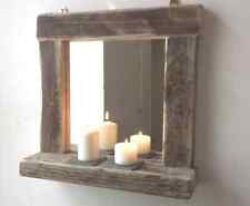 Driftwood mirror with shelf for bathroom