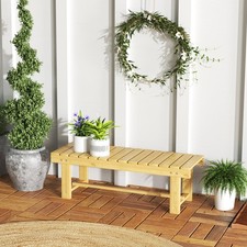 Outdoor Garden Bench Patio Loveseat Fir Wood 2 Person Water-Resist - 1.1m