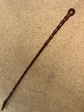 Antique Brown English Pigskin Leather Cladded Riding Whip Crop By Swaine Adeney