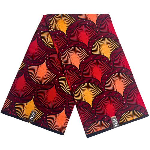 Blue gold ankara fabric - blue,