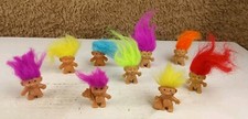 9 x Mini TROLL/ TROLLS PENCIL TOPPERS 1.5" PVC Unbranded Figures