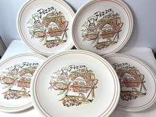 5 VINTAGE PIZZA PLATE SET