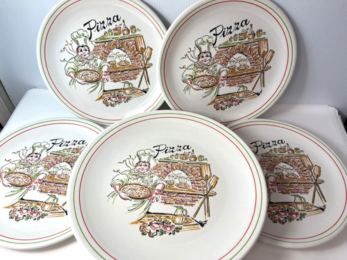 Vintage pizza plate set - vintage,