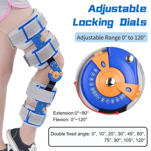 Hinged rom knee brace with - knee, air