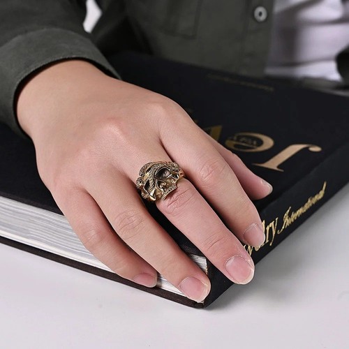 Stainless steel snake skull - stainless,
