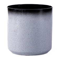 Glazed Cylinder Planter Grey &