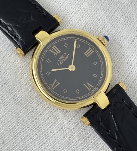 Cartier must black onyx - must, gilt