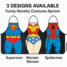 Superhero Apron Kitchen Chef Novelty Cooking Bbq Funny Aprons Marvel Gift Unisex