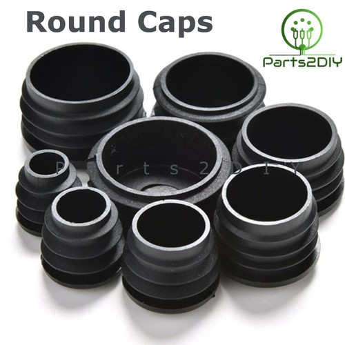 Black round plastic blanking - black,