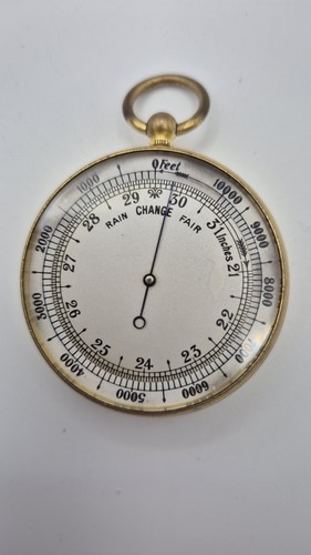Antique pocket barometer with