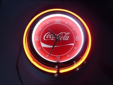 Coca-Cola 15" Round Neon Light Clock Ice Cold Coke Sign