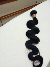 12AA 14" 100g RAW VIRGIN BRAZILIAN PERUVIAN HUMAN HAIR BUNDLE WEFT BODYWAVE 1B