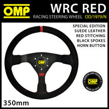 OMP WRC STEERING WHEEL SPECIAL EDITION MID-DEPTH 350mm SUEDE LEATHER RED/BLACK 