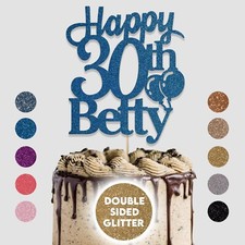 Personalised Cake Topper Happy Birthday Any Age Any Name 50th 60th 70th 80th