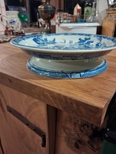 Vintage Willow Pattern Footed