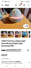 Tomy 1987 Vintage Lullaby Night Light Show Musical Cot