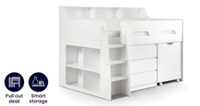 DFS Odie White Mid Sleeper Bed with Pull-Out Desk RRP £599