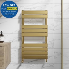 RadiLux Flat Panel Heated Towel Rail Brushed Brass - 950 x 500mm