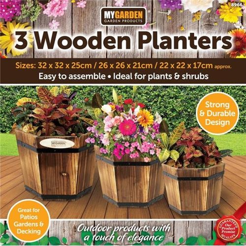 Set wooden planters - 3,