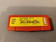 DORMER Machine Tap E500 ISO 529 HSS M3.5 No6 Set of 3 UNC Tap Straight Flutes