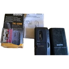 Sanyo Dictaphone Microcassette Recorder Trc-520m Black Used Tested&Working