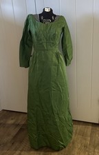 Vintage Lorrie Deb Of San Francisco Union Label Green Satin Maxi Dress Size 15