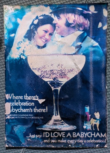 Original 1970s babycham poster - original,
