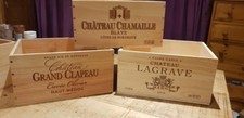 3 PACK FRENCH WOODEN WINE CRATE BOXES: WORK CHRISTMAS HAMPER GIFT BOX PRESENT..