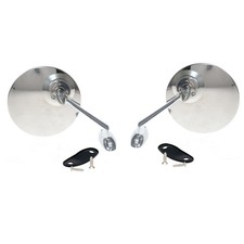 4 2/8" ROUND CHROME FENDER OR DOOR MIRRORS LR CLASSIC CAR DEUCE COUPE FORD PINTO