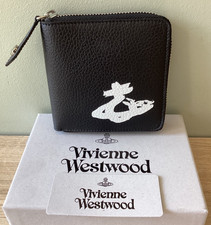 Brand New Boxed Vivienne Westwood Leather Orb Rounded Square Zipped Wallet