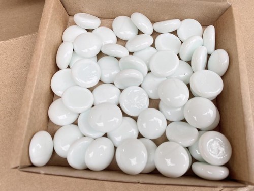 White glass stones pebbles - stones,