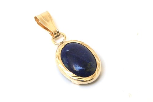 9ct gold oval - lapis, lazuli