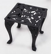 Miniature Black Cast Aluminium Side Table - 31cm