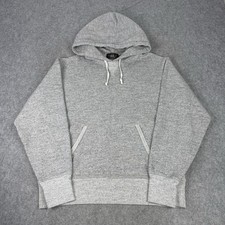 RRL Ralph Lauren Hoodie Mens Large Grey Heather Rib Edge Sweatshirt Double RL