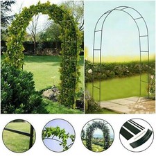 2.4M Metal Garden Arch Heavy Duty Rose Tubular Climbing Plants Path Home Archway