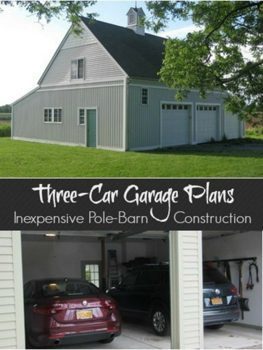 Three bay car barn plans - three-bay,
