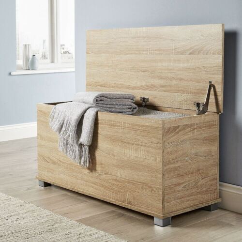 Ottoman storage chest oak toy - ottoman,
