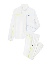 Lacoste Colour Block Full Tracksuit Set Top Bottoms White WH7573 Mens