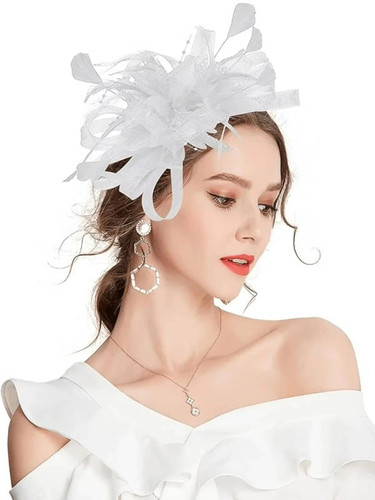 Flower feather hair - hair, hat