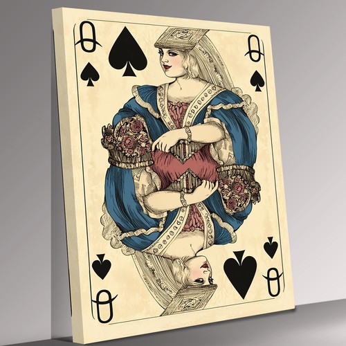Queen spades canvas print - spades,