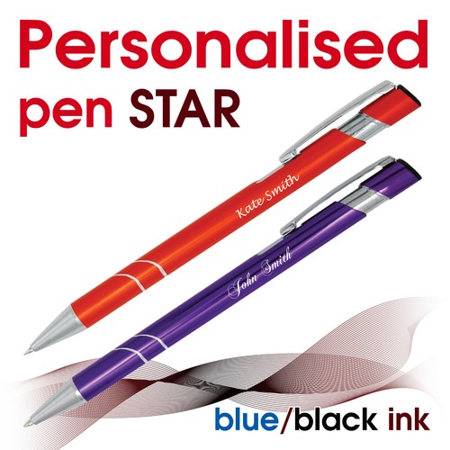Personalised metal pen - , star