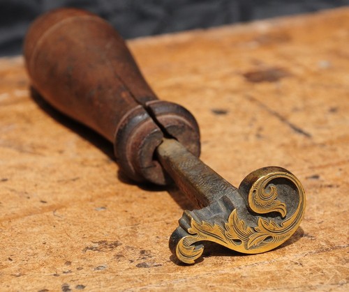 Brass bookbinder stamp - bookbinder, hand