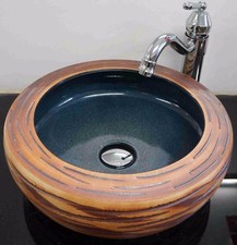 Stone Effect Bathroom Cloakroom Ceramic Counter Top Wash Basin Sink Washing Bowl