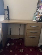 Solid Oak Computer Desk with 3